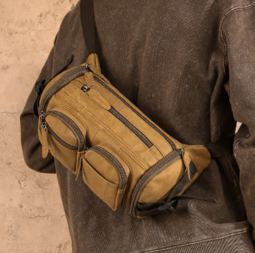Bolso Bandolera de Cuero Genuino para Hombre - Gran Capacidad y Estilo Vintage - Image 4