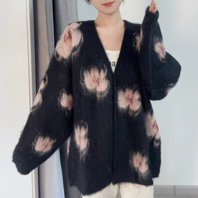 Suéter Abrigo Floral para Mujer - Otoño e Invierno - Image 3