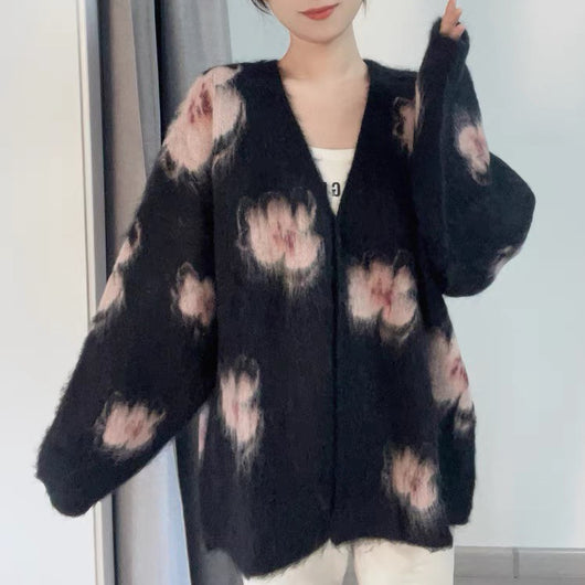 Suéter Abrigo Floral para Mujer - Otoño e Invierno - Image 3