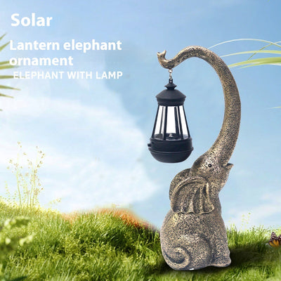 Linterna Decorativa Elefante de Resina con Luz Ambiental - Image 3
