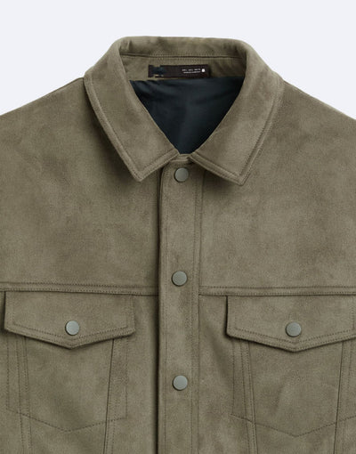 Chaqueta de Solapa en Efecto Gamuza para Hombre - Image 4