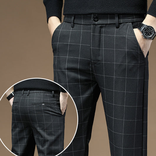 Pantalones de Vestir Cuadros Negros para Hombre - Image 3