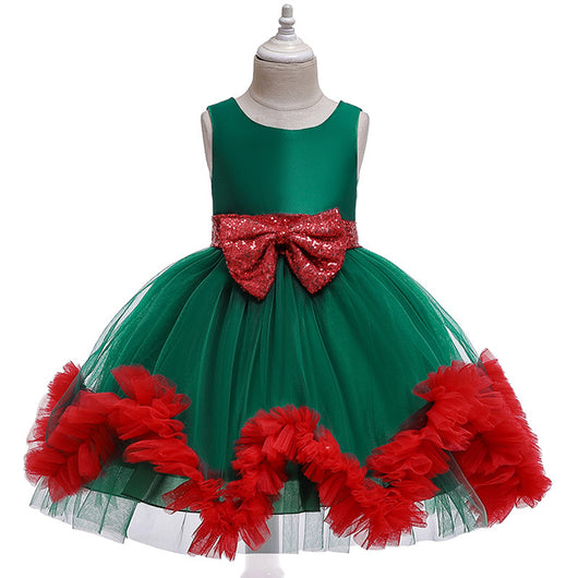 Vestido de Princesa Navideño para Niñas - Elegancia Europea y Americana - Image 3