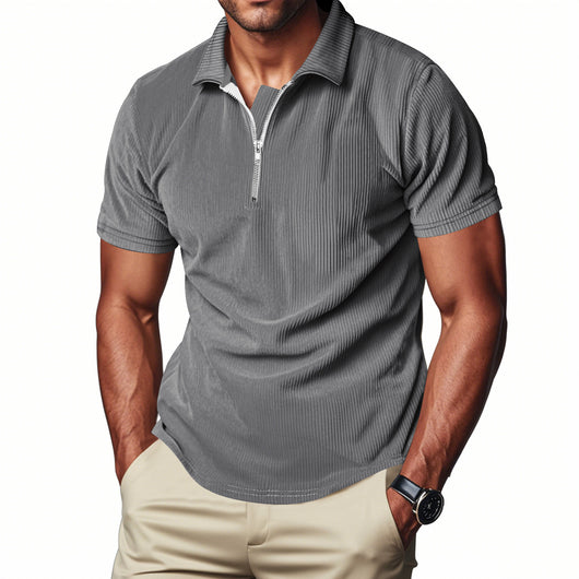 Polo Corduroy Holgado con Medio Cierre para Hombre - Image 27