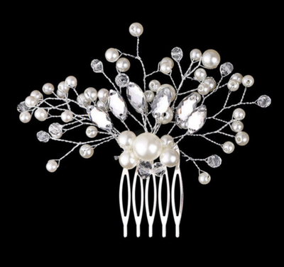 Peineta Nupcial de Cristal y Perlas Coreanas - Accesorio Artesanal para Novia - Image 7