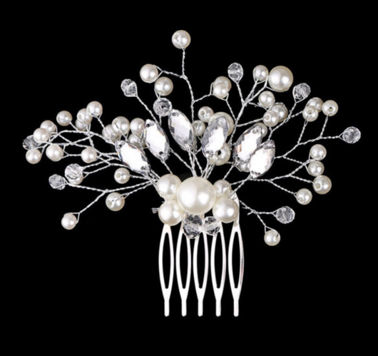 Peineta Nupcial de Cristal y Perlas Coreanas - Accesorio Artesanal para Novia - Image 7