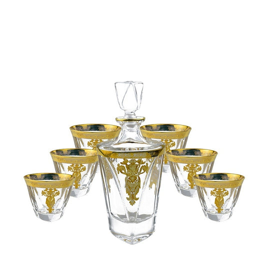 Vaso Whisky de Cristal con Líneas Doradas Grid - Image 5