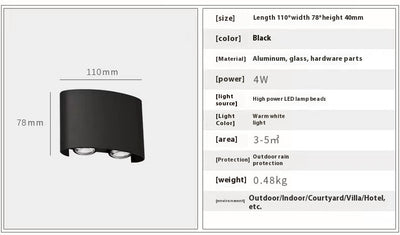 Lámpara Exterior Doble Cabezal Impermeable para Balcón, Jardín y Terraza - Image 11