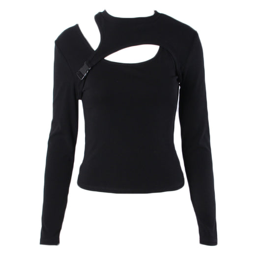 Blusa Irregular de Dos Piezas en Colores Sólidos - Ajuste Slim Versátil