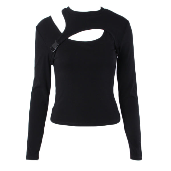 Blusa Irregular de Dos Piezas en Colores Sólidos - Ajuste Slim Versátil