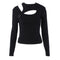 Blusa Irregular de Dos Piezas en Colores Sólidos - Ajuste Slim Versátil