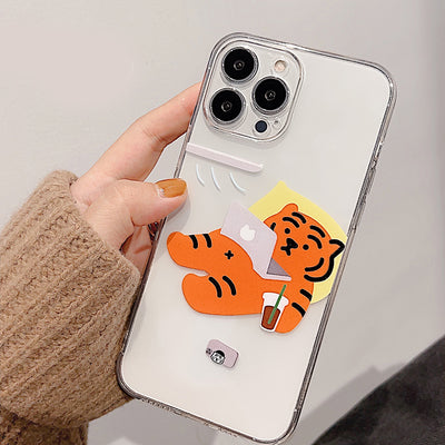 Funda Transparente para Pareja Tigres Adorables