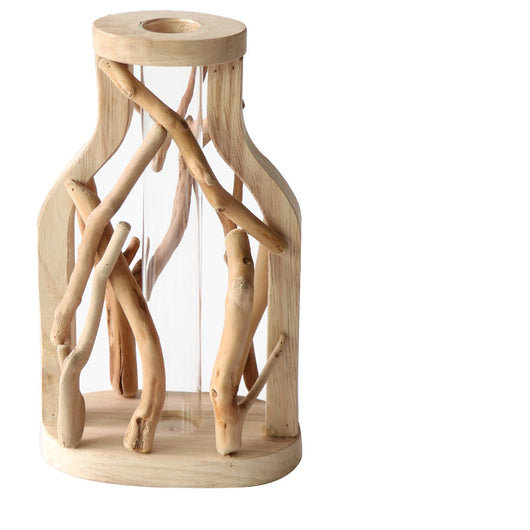 Jarrón de Madera Maciza Artesanal con Diseño de Paisaje - Image 6