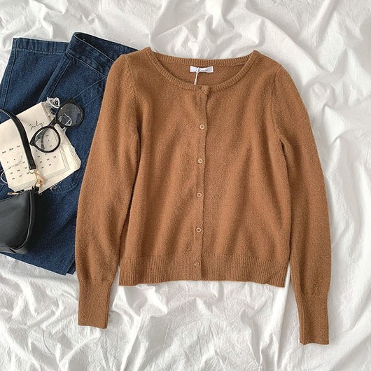 Cardigan Básico de Punto para Mujer - Estilo Relajado Primavera - Image 6