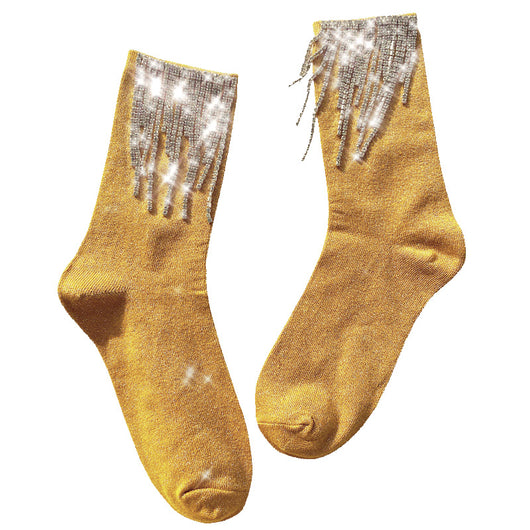 Calcetines Botín de Moda con Diamantes y Flecos para Mujer - Image 14