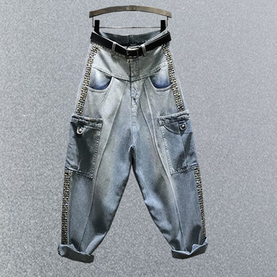 Pantalón Harem Denim Baggy Oversized para Mujer - Estilo Urbano y Cómodo - Image 2