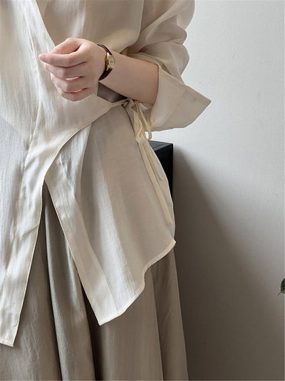 Conjunto Ejecutivo de Falda y Blusa Manga Larga Guofeng - Image 11