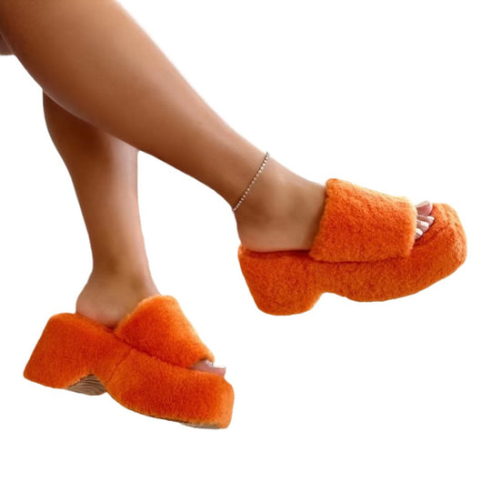 Pantuflas Térmicas Gruesas con Forro Polar y Punta Cuadrada para Mujer - Image 5