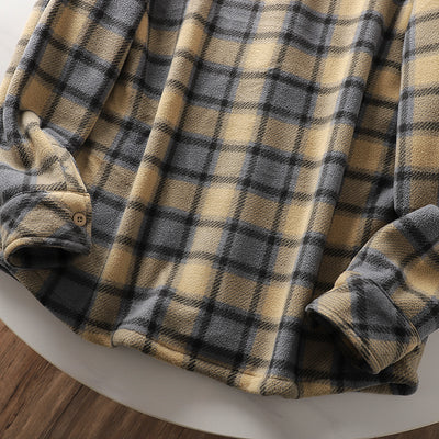 Abrigo Acolchado de Lana Escocesa con Forro Polar para Otoño e Invierno - Image 24