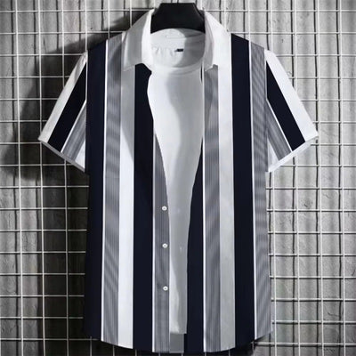 Playera Hombre Rayas Estampado 3D Manga Corta - Image 18