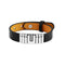 Vintage Business Leather Simple Punk Men's Lettering Bracelet Steel color Ushaped beads