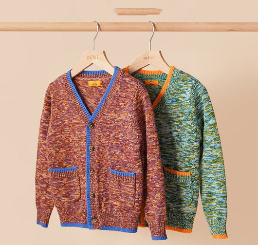 Cardigan Tejido Infantil con Estampa Floral - Abrigo Suéter para Niñas y Niños