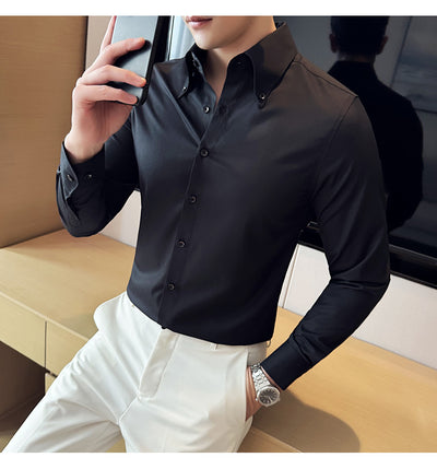 Camisa Manga Larga Talla Grande sin Planchado - Comodidad Profesional - Image 21