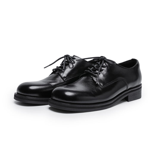 Zapatos Derby Cuero Artificial Efecto Vintage Punta Ancha - Image 19