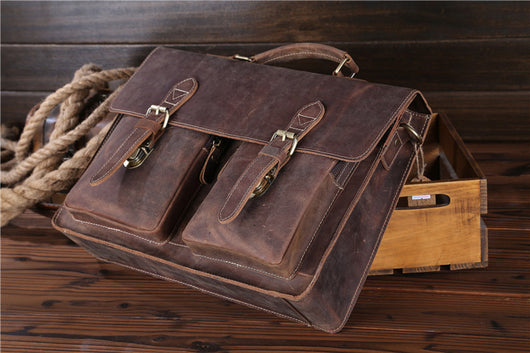 Bolso Messenger de Cuero Crazy Horse - Estilo Vintage Duradero - Image 17