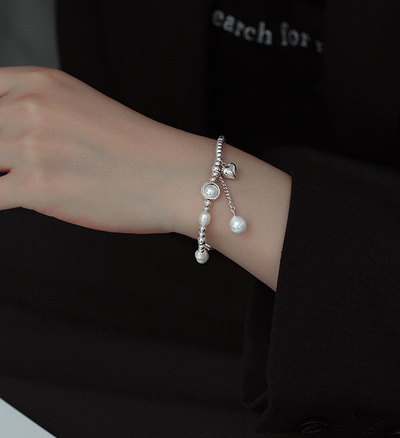Pulsera de Plata S925 con Perla y Corazón - Elegancia y Temperamento - Image 12