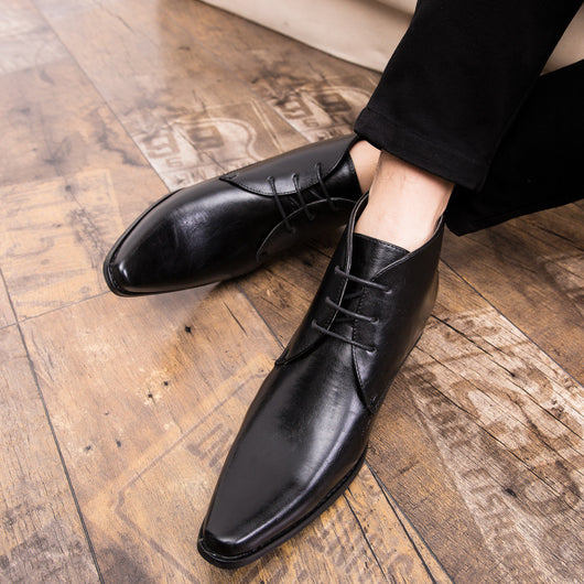 Zapatos de Cuero Británicos Punta Aguda para Hombre - Image 2