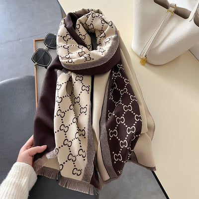 Pashmina de Cachemira con Costuras en Contraste - Chal Abrigador para Mujer - Image 18