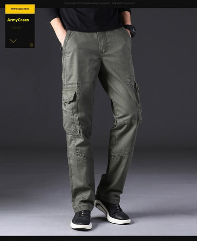Pantalones de Trabajo Hombre Algodón Puro Bolsillos Múltiples Corte Recto - Image 14