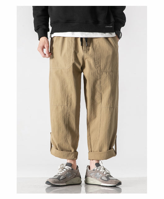 Pantalones Casuales Holgados con Detalles de Patchwork para Hombre - Image 24