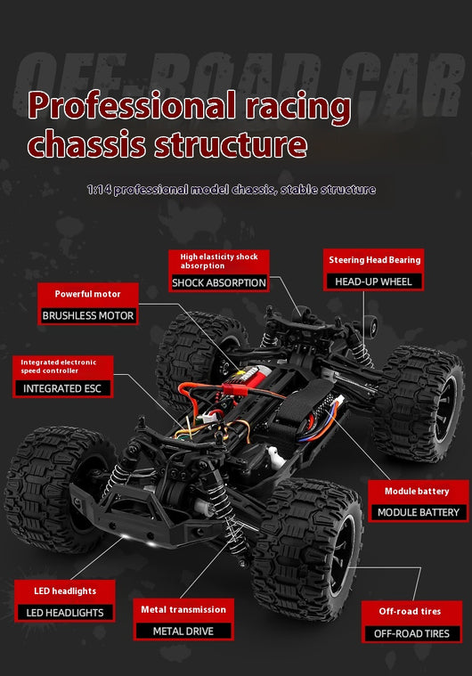 Auto Control Remoto 4x4 Todoterreno de Alta Velocidad con Ruedas Grandes - Image 39
