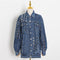 Chaqueta Denim Suelta con Diseño Hueco en Solapa y Amarre