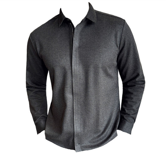Camisa Manga Larga Ajustada con Diseño de Cierre y Rayas Elásticas - Image 5