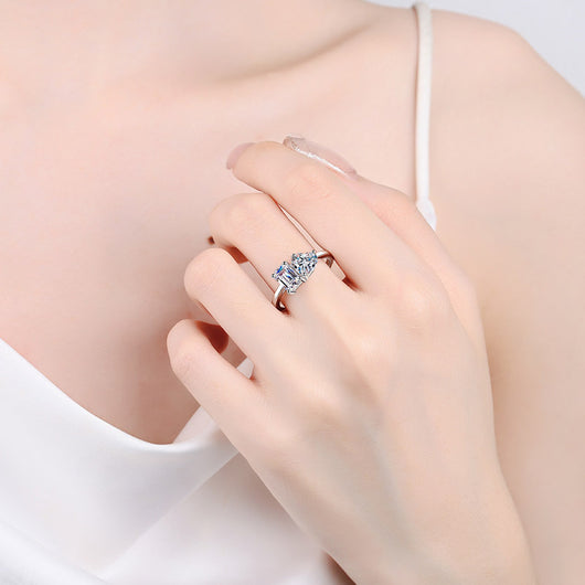 Anillo de Plata 925 Cubo Amor Infinito con Moissanita de 2 Quilates - Image 4