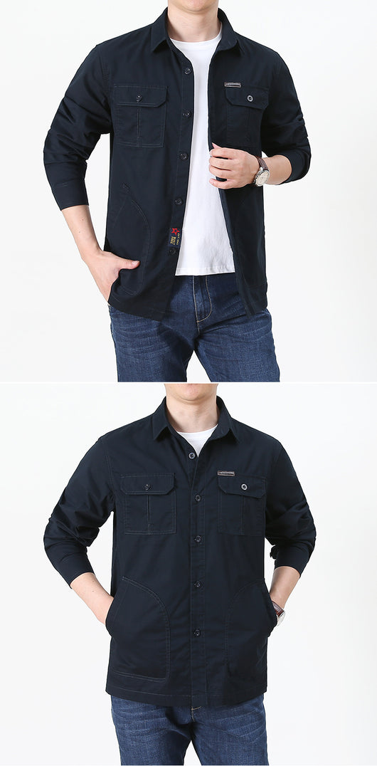 Camisa Manga Larga Casual Hombre Talla Grande - Ligera Cuatro Estaciones - Image 13