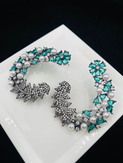 Aretes de Aro Cobre con Diseño C y Cierre de Botón - Image 10