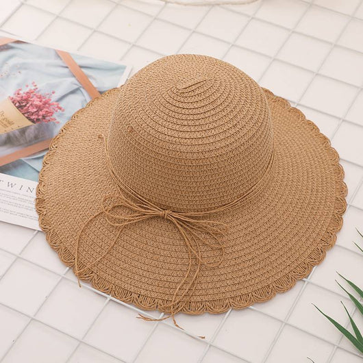 Sombrero de Paja Plegable con Encaje y Mariposas para Verano - Image 5