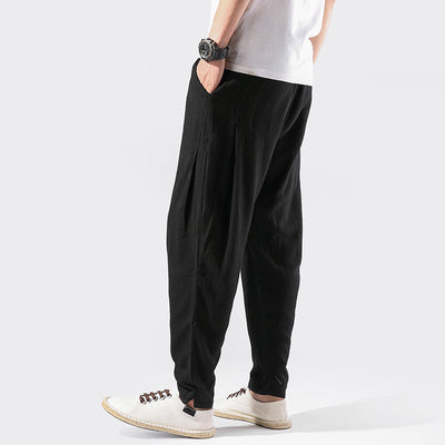 Pantalones Lino Estilo Chino Holgados Talla Grande - Image 2