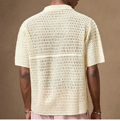 Camisa de Punto Bordada Manga Corta para Hombre - Verano - Image 14