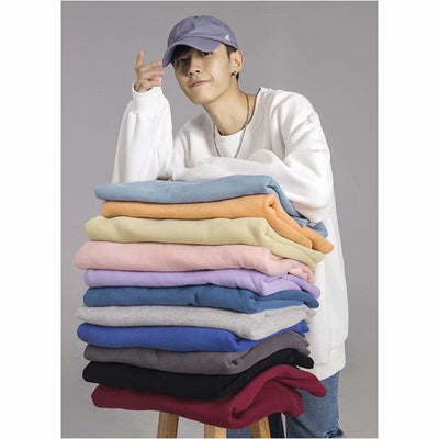 Suéter Cuello Redondo Estilo Hong Kong Oversized para Parejas - Image 11
