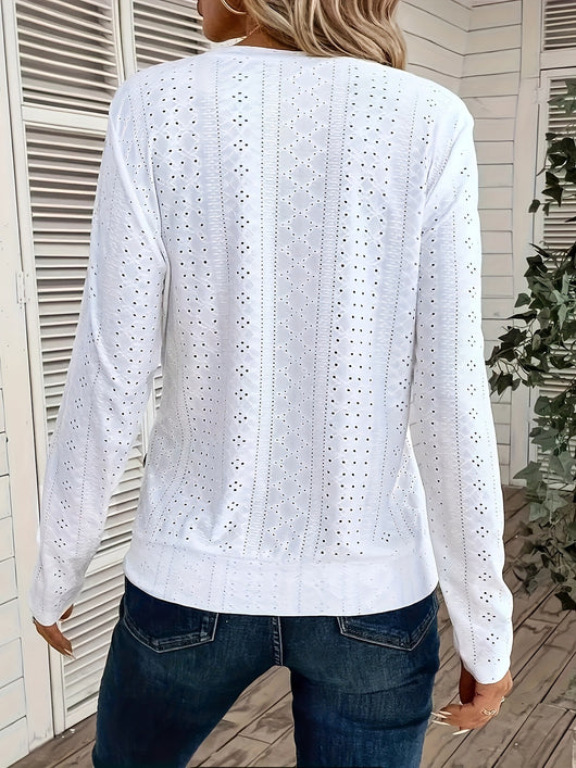 Suéter Casual de Cuello Redondo y Manga Larga para Mujer - Image 15