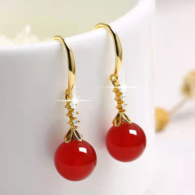 Aretes de Plata Elegantes con Ágata Verde Calcedonia para Mujer - Image 6
