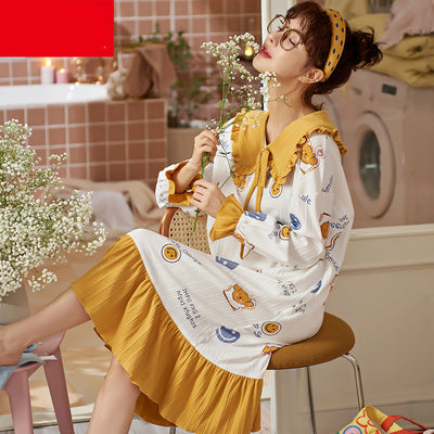 Pijama Largo de Algodón Puro para Mujer - Otoño e Invierno - Image 28