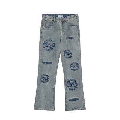 Jeans Hombre Rotos Deslavados con Bordado Artesanal - Image 10