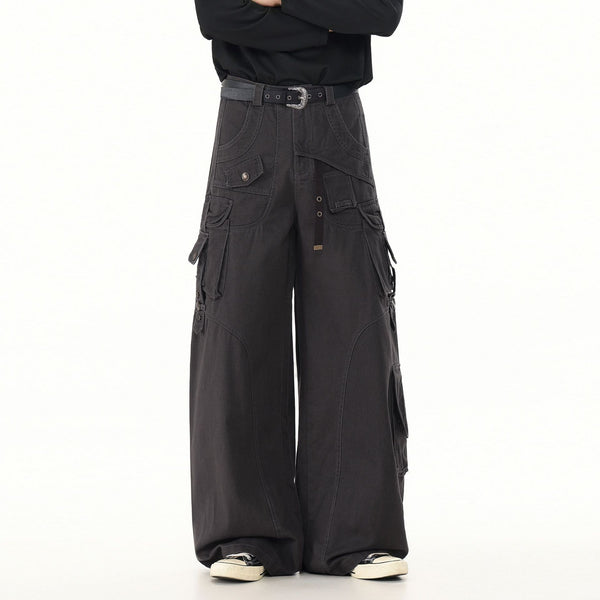 Pantalones Casuales Holgados Estilo Urbano con Bolsillos Múltiples