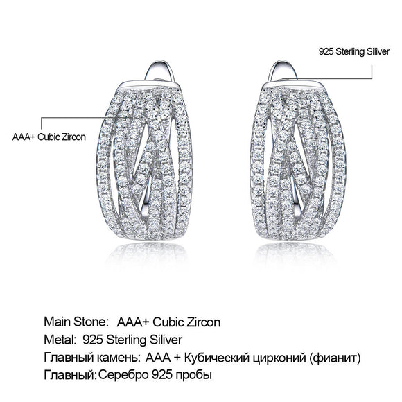 Aretes de Clip Plata S925 con Piedras Preciosas Estilo Retro